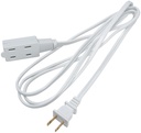 9ft WHITE INDOOR EXTENSION CORD UL