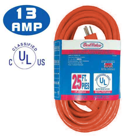 [BV E33201] 25ft UL INDUSTRIAL EXTENSION CORD 3-PIN