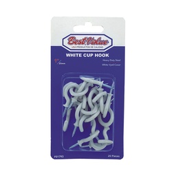 [BV F01793] 1" CUP HOOK WHITE