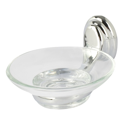 [BV P44212] SOAP DISH (GLASS & CHROME)