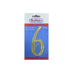 [BV F01106] BRASS HOUSE NUMBER #6