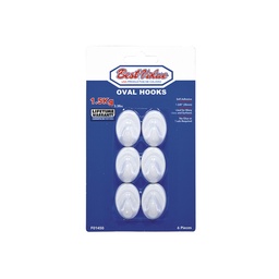 [BV F01450] 6PC OVAL WHITE HOOK SMALL