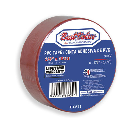 [BV E33511] 10yd RED ELECTRICAL TAPE