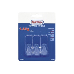 [BV F01493] 3PC SQUARE HOOKS (CLEAR)