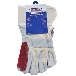 [BV H19103] 9" LEATHER GLOVES RED & GRAY