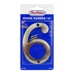 [BV F01126] NICKEL-PLATED HOUSE NUMBER #6