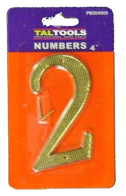 4" NUMBERS #2 BRASS