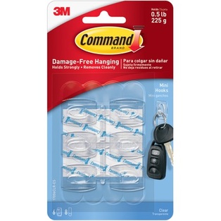 17006 COMMAND HOOKS CLEAR (MINI )