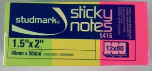 STICKY NOTES NEON 1.5 X 2" ASST ST-05416