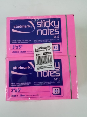 STICKY NOTES NEON 3"x5" PINK ST-05413
